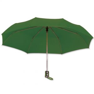 Regenschirm mit farblich passendem Design-Griff und individuell mit Firmenlogo bedruckbar.