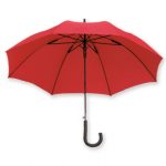 Dieser Regenschirm mit abgerundetem Griff ist mit eigenem Firmenlogo bedruckbar und ideal als Werbegeschenk auf Messen oder für Kunden.