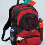 Sport backpack – 2007-74 (approx. 29 x 44 x 18 cm, red/black)