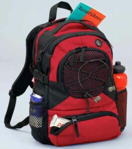 Sport backpack – 2007-74 (approx. 29 x 44 x 18 cm, red/black)