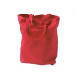 Borsa- Spesa in cotone con due manici corti – 3001-04 (ca. 38 x 42 cm, Maniglie ca. 35 cm, rosso)