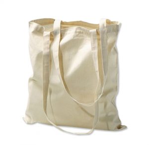 Baumwolltragetasche mit langen Henkeln neutral oder mit eigenem Aufdruck.