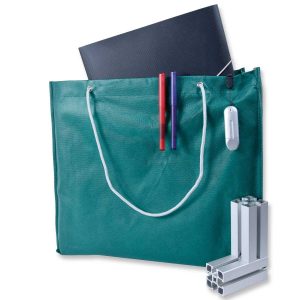Shopping Bag with Cord Handles – 4078 (approx. 42 x 38 x 10 cm, Handles approx. 60 cm, dark green)