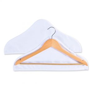 Coat hanger cover/ Protective cover for hangers – 5349 (48 x 20 cm, Hanger opening approx. 1 cm, white)